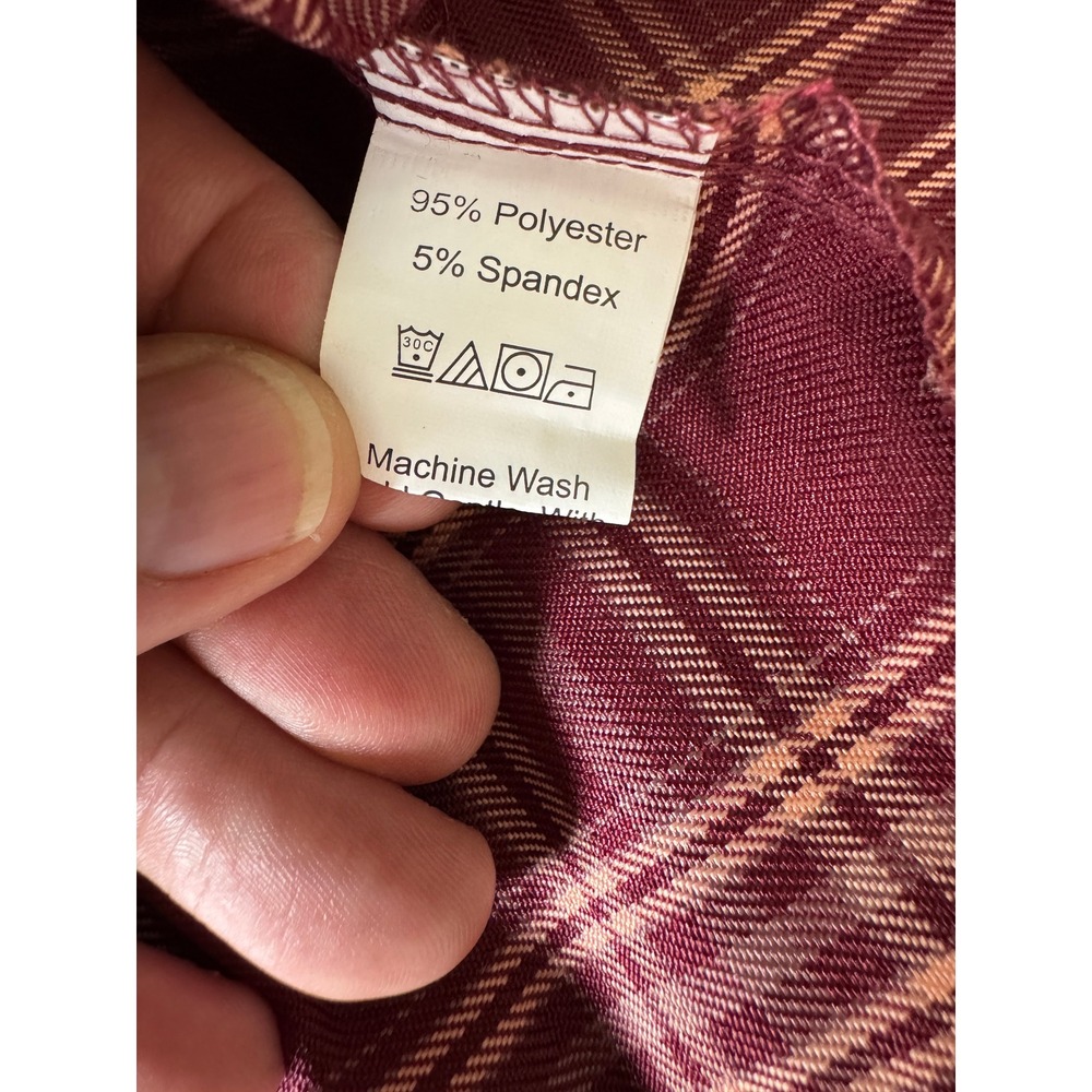 SHEIN Plaid Pleated Mini Skirt Small Burgundy Academic Preppy Schoolgirl Skater - Picture 5 of 11